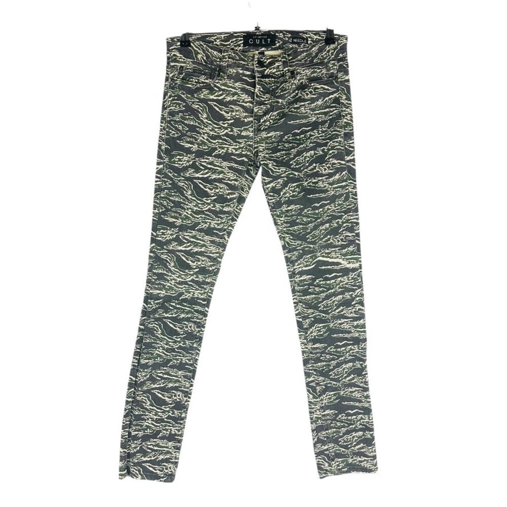 Cult Lip Service Womans Sz 30 10 Jeans‎ Needle Floral Camo Denim Skinny Pockets